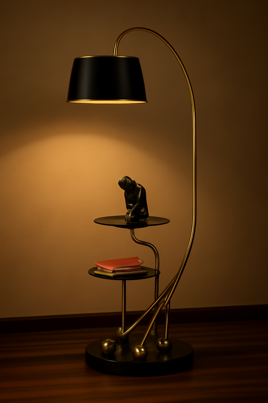 Floor Lamp with Shelves