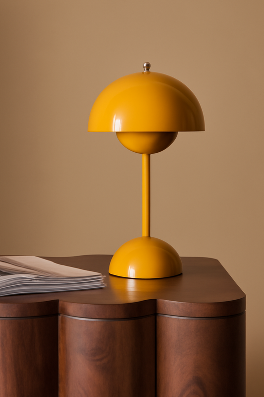Modern Mushroom Dome Table Lamp with Glossy Finish
