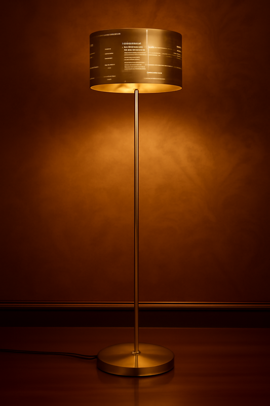 Modern Gold Drum Shade Floor Lamp