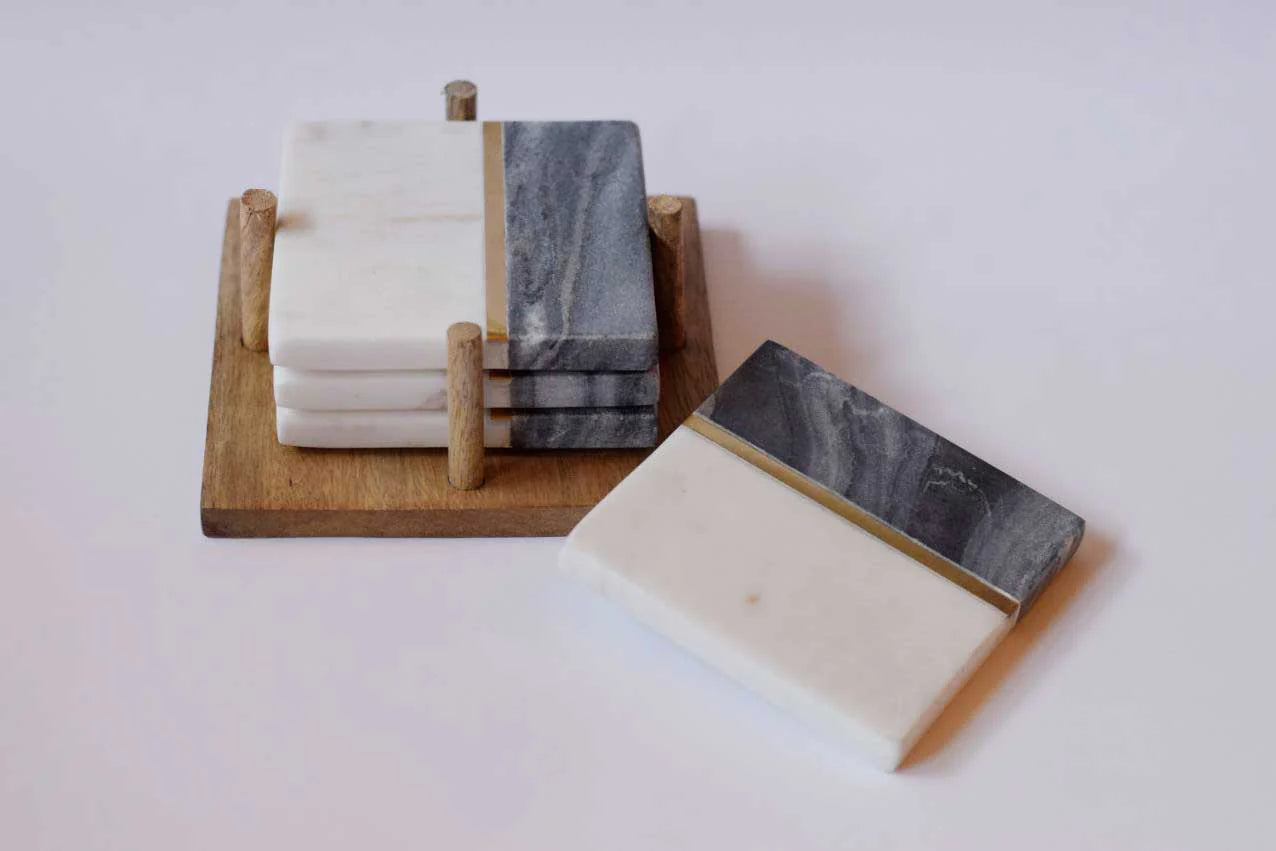 Marble Coaster Set of 4 - Square