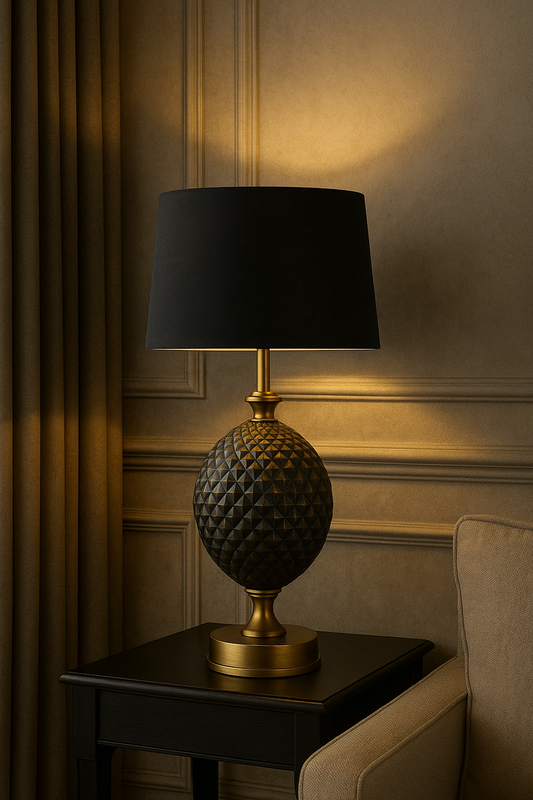 Vintage Black Diamond Table Lamp