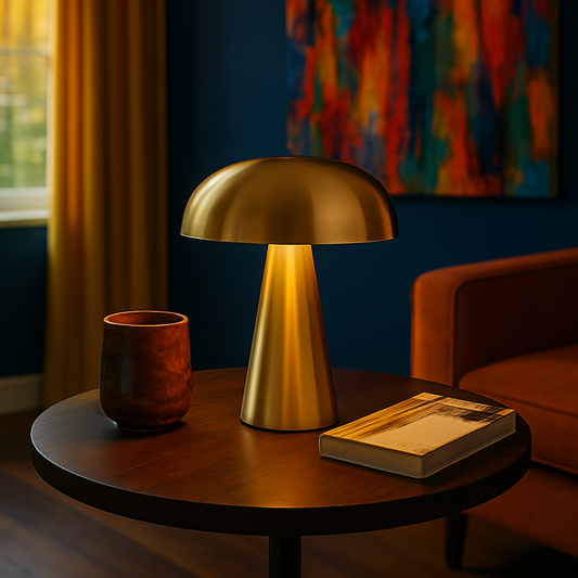 Modern Metallic Mushroom Table Lamp
