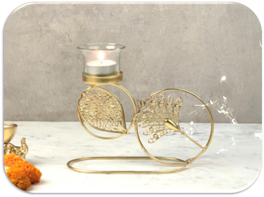 Hnadcrafted Metallic Stand T-Light Holder