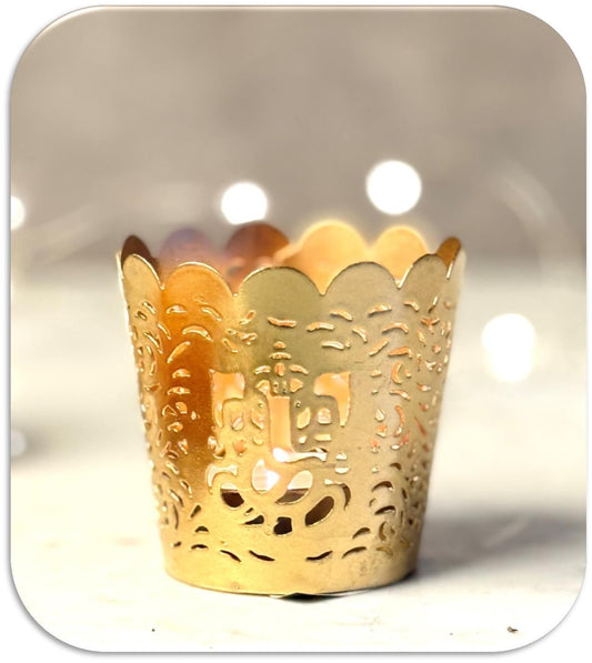 Handmade Metallic Engraved Diya Set of 4