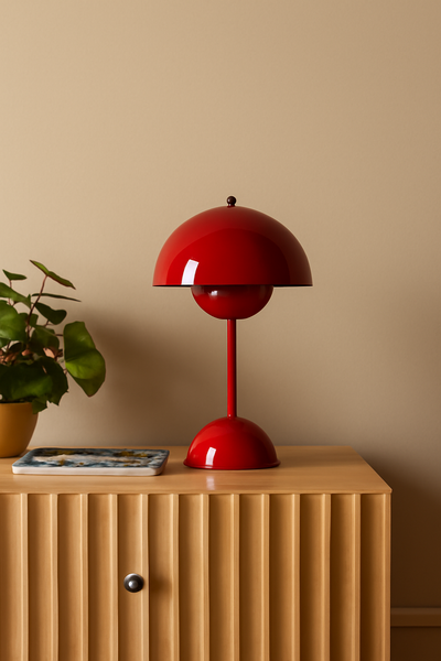 Modern Mushroom Dome Table Lamp with Glossy  Finish