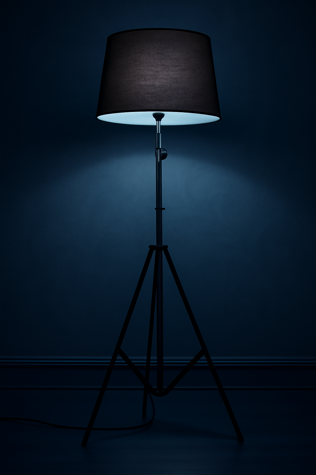 Tripod Floor Lamp with Black Shade