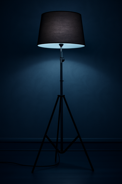 Tripod Floor Lamp with Black Shade