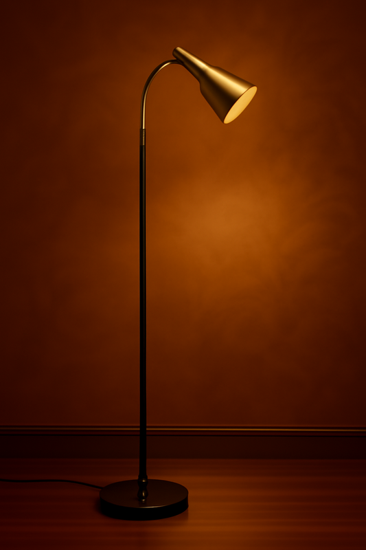 Sleek Black and Gold Task Floor Lamp