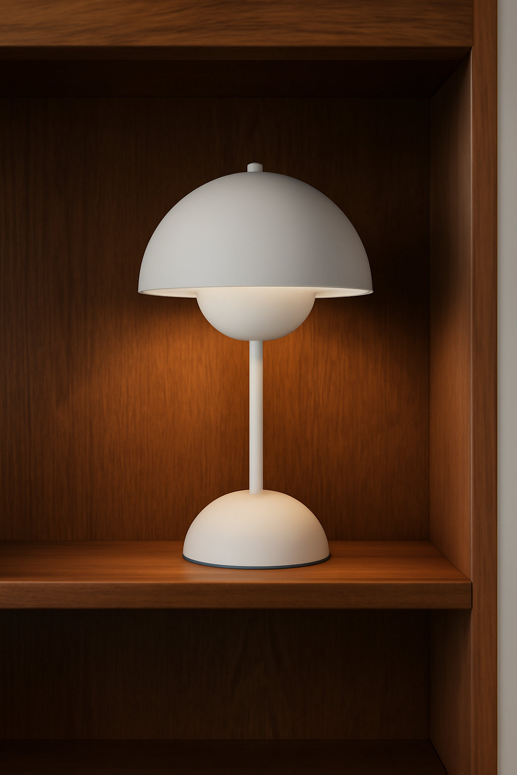 Modern Mushroom Dome Table Lamp with Glossy  Finish
