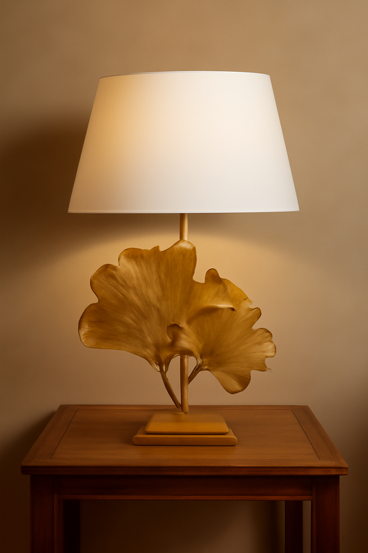 Ginkgo Leaf Gold Table Lamp – Artistic Statement Piece