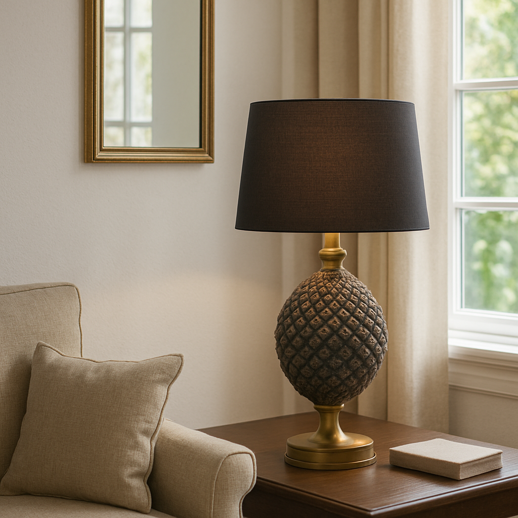 Vintage Black Diamond Table Lamp