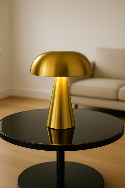 Modern Metallic Mushroom Table Lamp