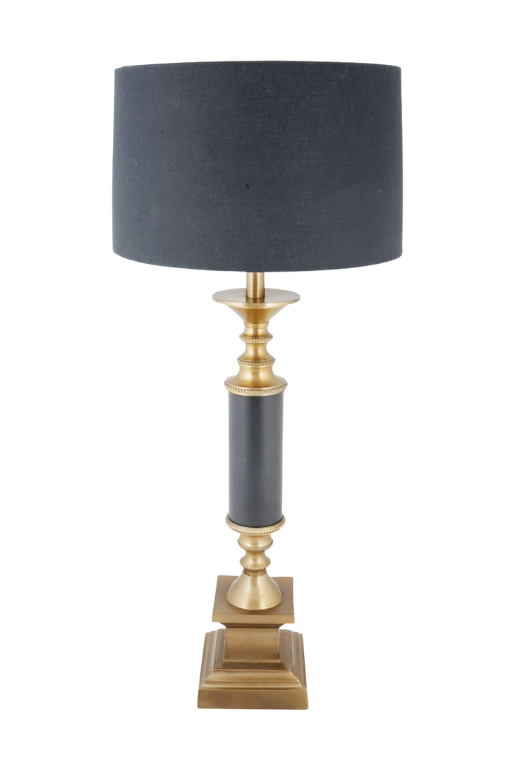 Regal Noir Brass Table Lamp  with Antique Finish