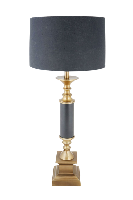 Regal Noir Brass Table Lamp  with Antique Finish