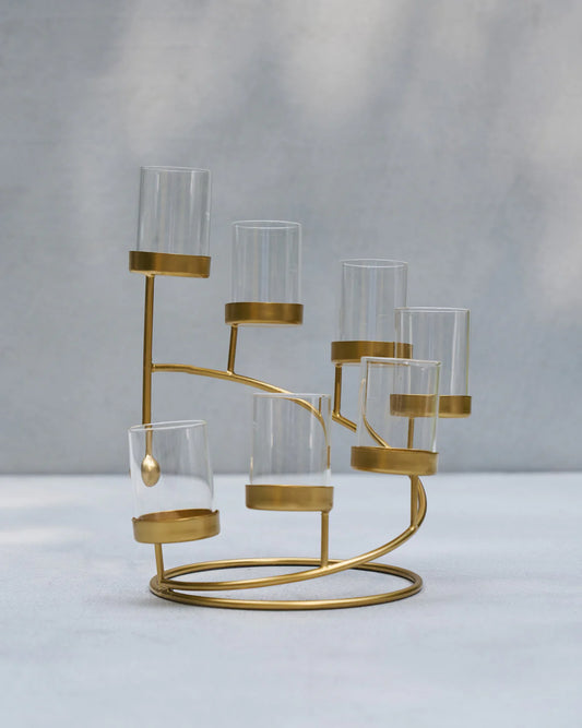 Handcrafted Metallic Light Holder