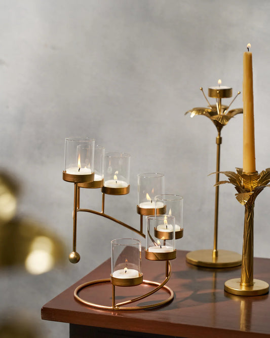 Handcrafted Metallic Light Holder