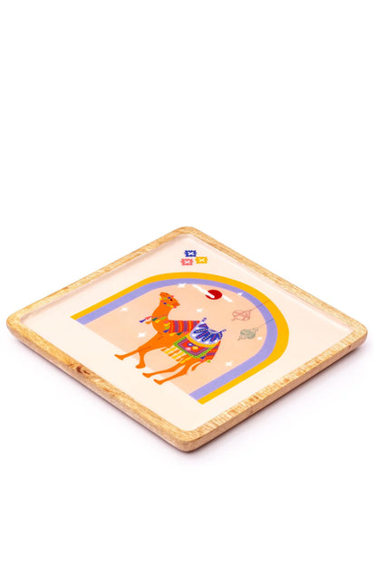 Wooden Tray - Rajasthani Folk