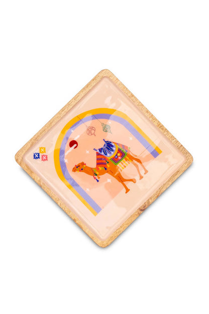 Wooden Tray - Rajasthani Folk