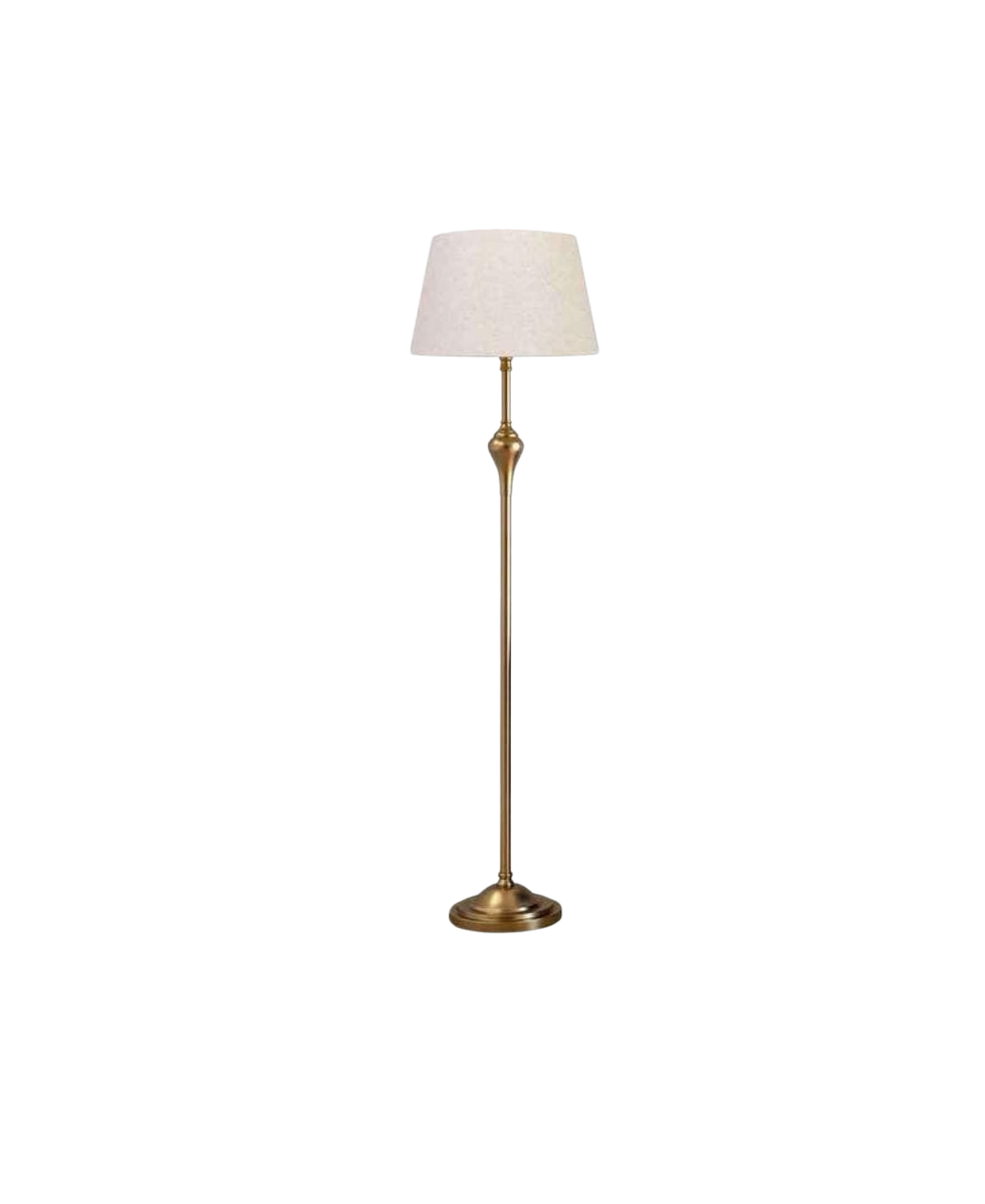 Classic Antique Brass Floor Lamp with Cream Shade