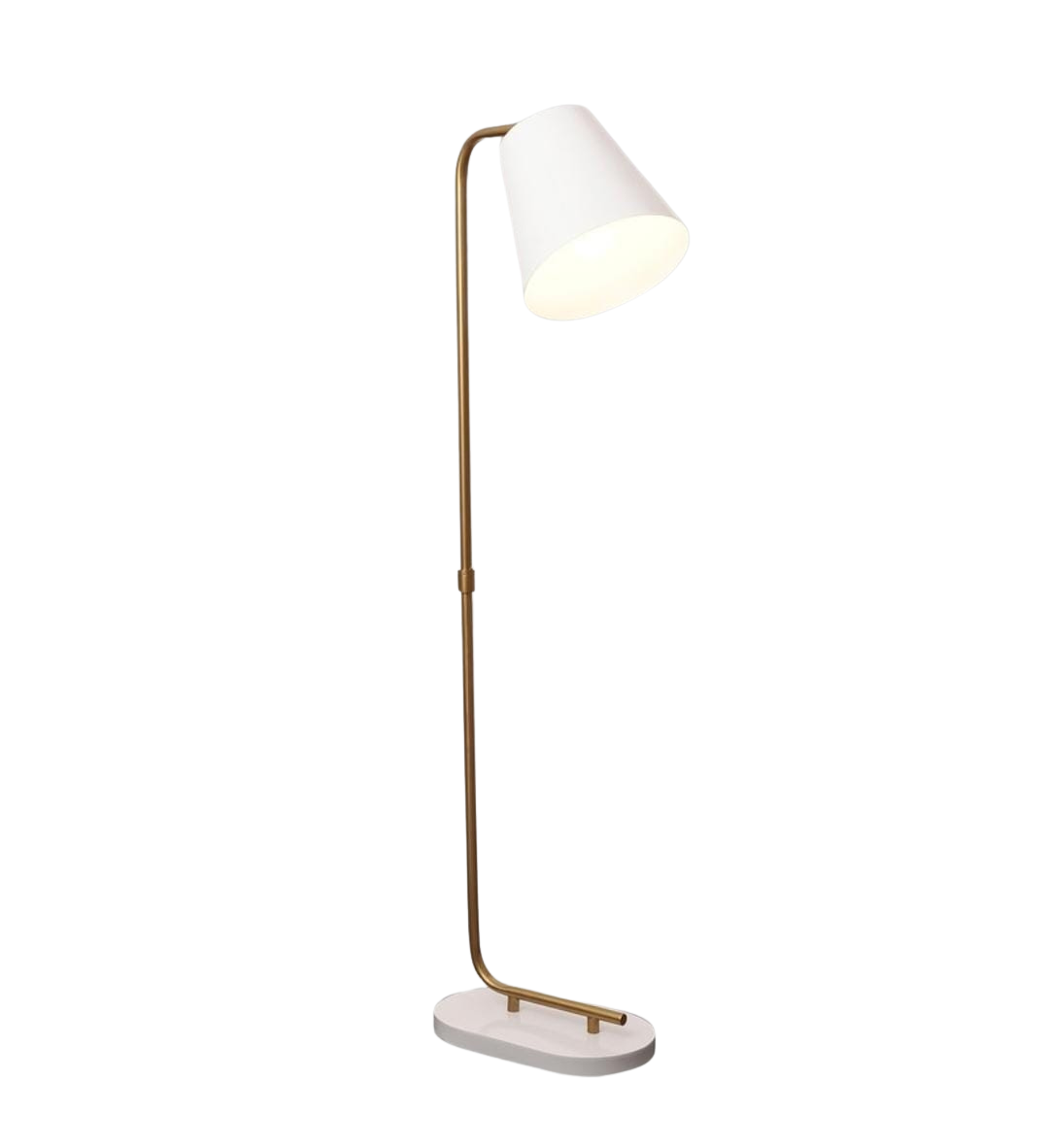 Modern Minimalist Floor Lamp with White Shade & Marble Base