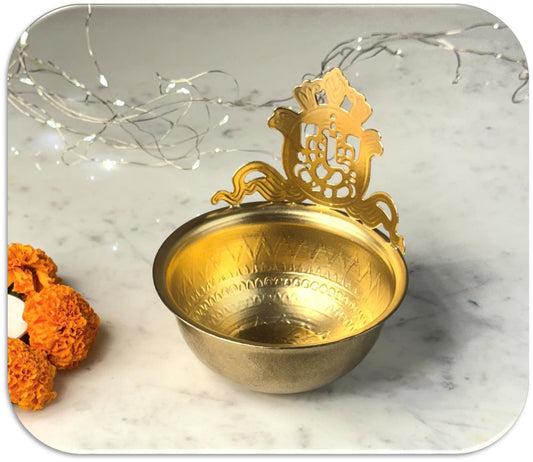 Lord Ganesha Metal Handmade Small Diya Set of 5