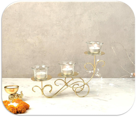 Hnadcrafted Metallic Stand T-Light Holder