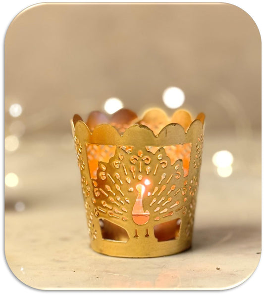 Handmade Metallic Engraved Diya Set of 4