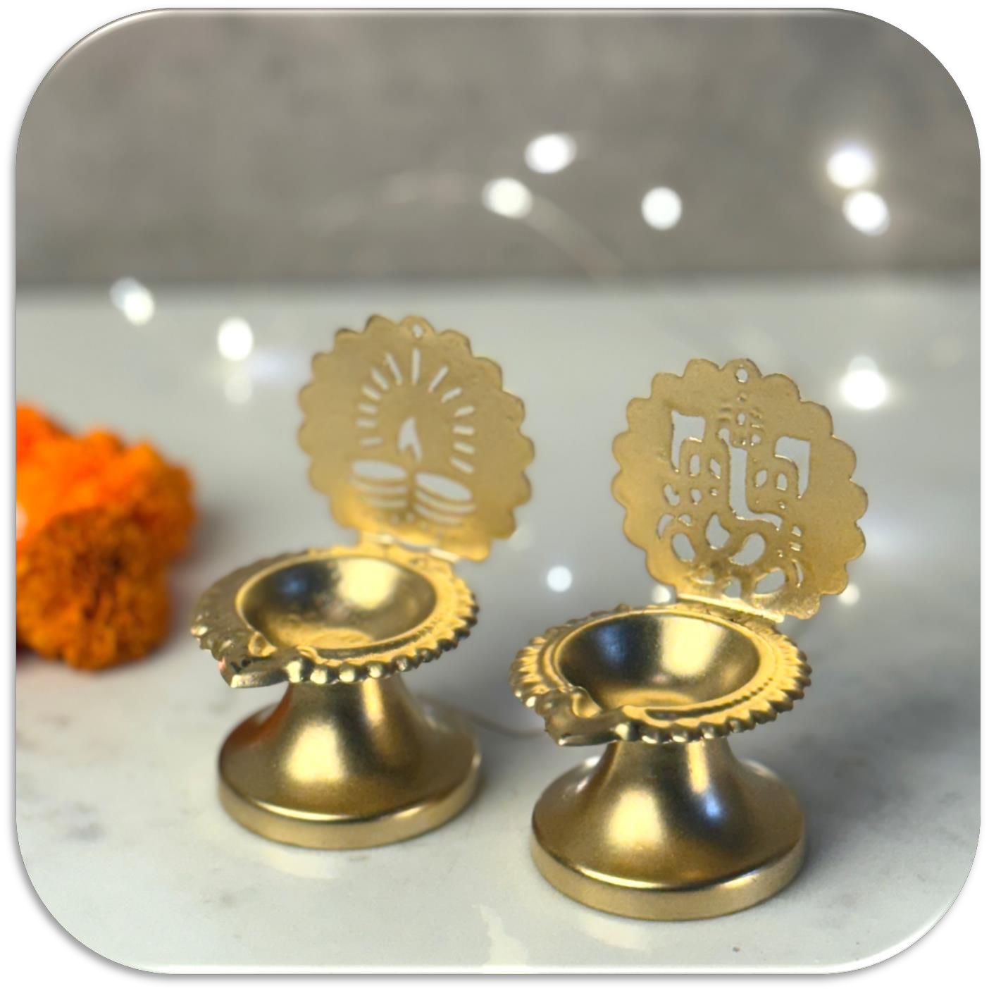Handcrafted Metallic Diwali Diya Set of 4