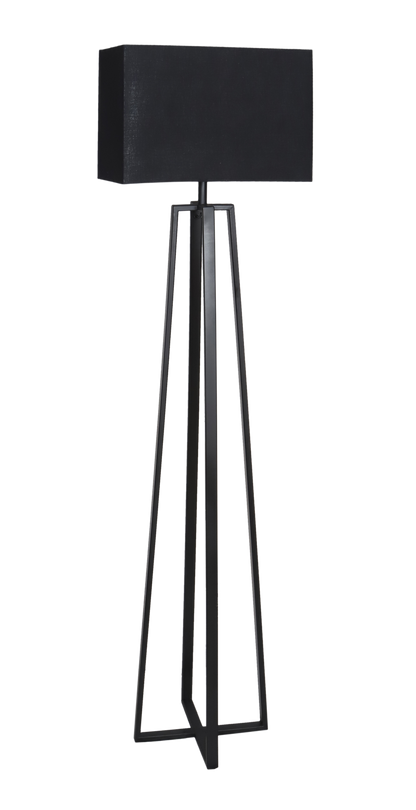 Modern Geometric Tripod Floor Lamp – Matte Black Finish