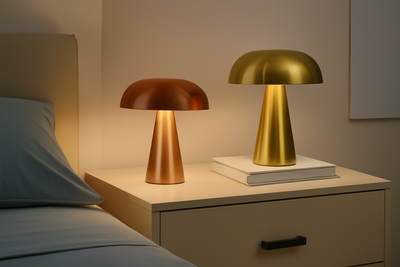 Modern Metallic Mushroom Table Lamp