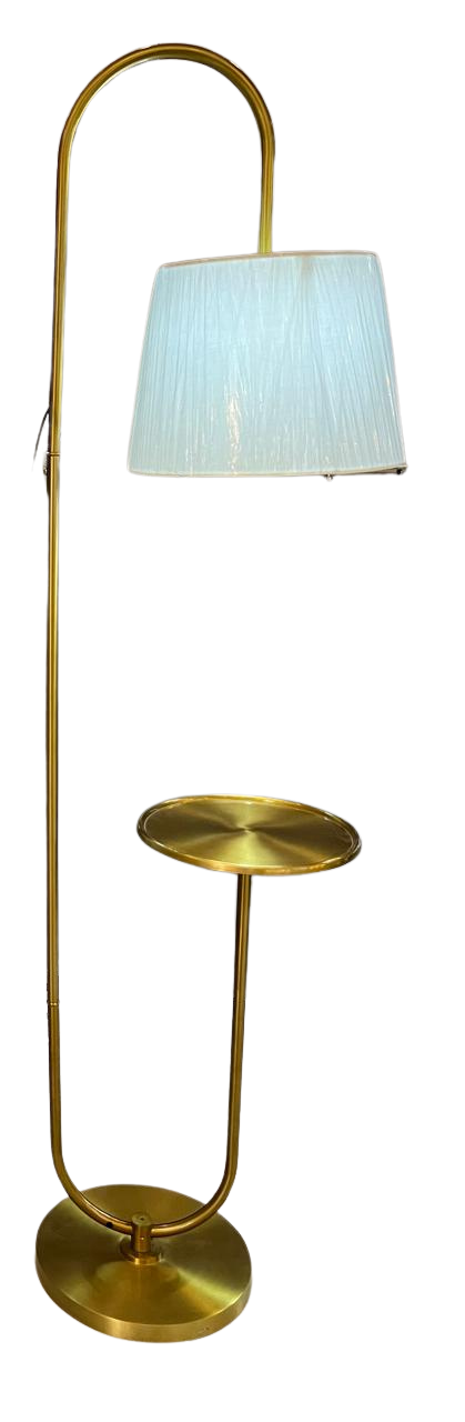 Elegant Gold Floor Lamp with Built-in Table